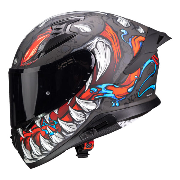 Κράνος Pilot Snake SV Reptile-X σε ματ τιτάνιο χρώμα με sunvisor και έξτρα φυμέ ζελατίνα – Πιστοποίηση ECE 22.06