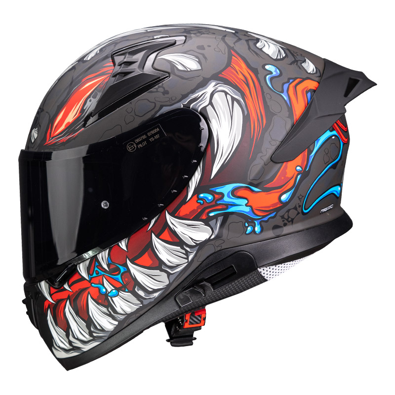 Κράνος Pilot Snake SV Reptile-X σε ματ τιτάνιο χρώμα με sunvisor και έξτρα φυμέ ζελατίνα – Πιστοποίηση ECE 22.06