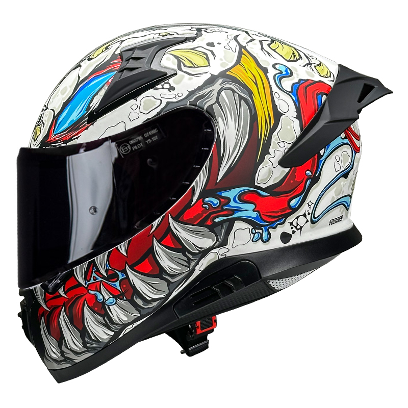 36327-pilot-snake-reptile-x-white_1 Κράνος μηχανής Pilot Snake SV Reptile-X σε λευκό ματ χρώμα, με εσωτερικό sunvisor και δεύτερη φιμέ ζελατίνα – ECE 22.06