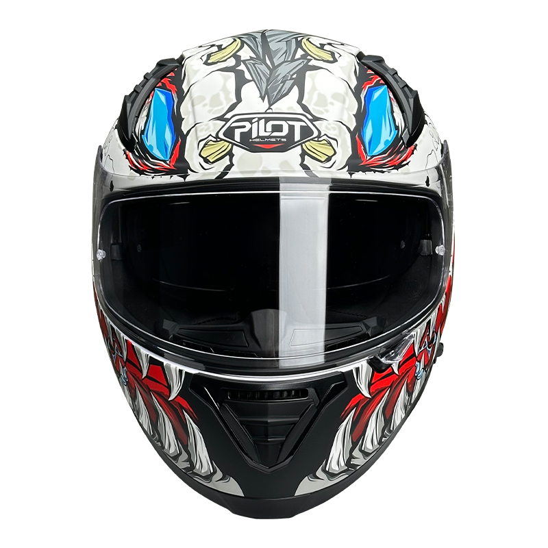 Κράνος μηχανής Pilot Snake SV Reptile-X σε λευκό ματ χρώμα, με εσωτερικό sunvisor και δεύτερη φιμέ ζελατίνα – ECE 22.06