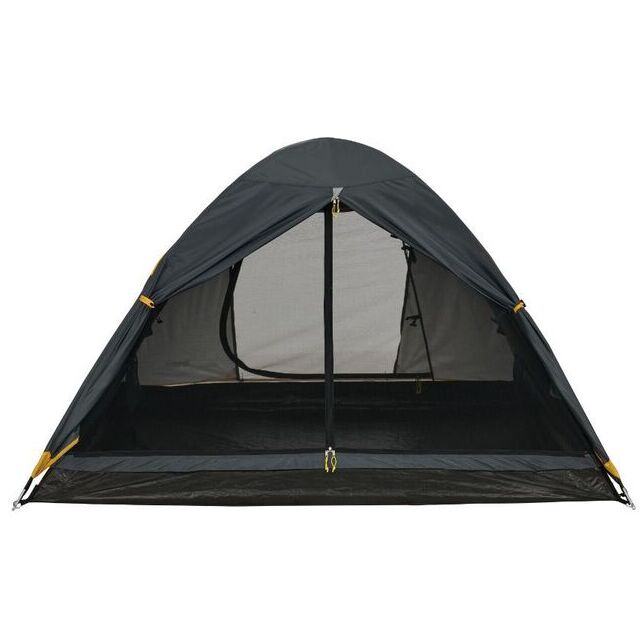3 ατόμων OZTRAIL Genesis II 3V στημένη σε φυσικό τοπίο, με τέντα ανοιχτή, παράθυρα για αερισμό και πλήρες εξωτερικό κάλυμμα UV προστασίας.