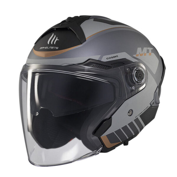 full face κράνος MT Cosmo SV Cruiser γκρι με εσωτερική ζελατίνα και αεραγωγούς