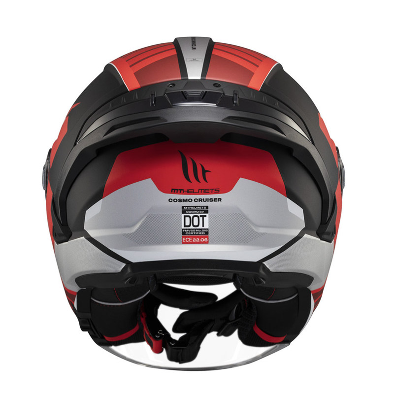 full face κράνος MT Cosmo SV Cruiser κόκκινο Β5 με εσωτερική ζελατίνα και αεραγωγούς