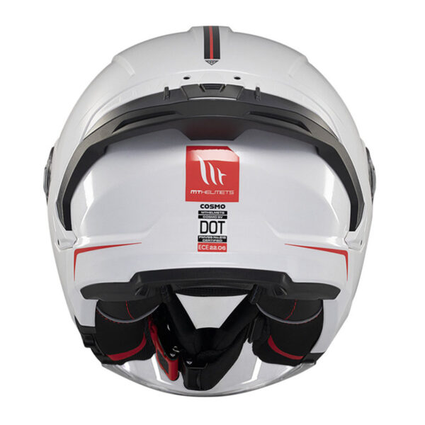 full face κράνος MT Cosmo SV S άσπρο gloss A0 με εσωτερική φυμέ ζελατίνα και spoiler