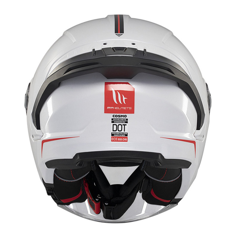 full face κράνος MT Cosmo SV S άσπρο gloss A0 με εσωτερική φυμέ ζελατίνα και spoiler