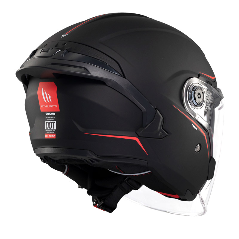 full face κράνος MT Cosmo SV S μαύρο matt με εσωτερική φυμέ ζελατίνα και spoiler