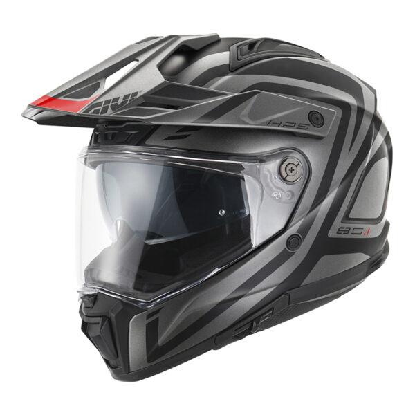 κράνος Givi H80.1 Apex μαύρο τιτάνιο κόκκινο full face adventure με Pinlock
