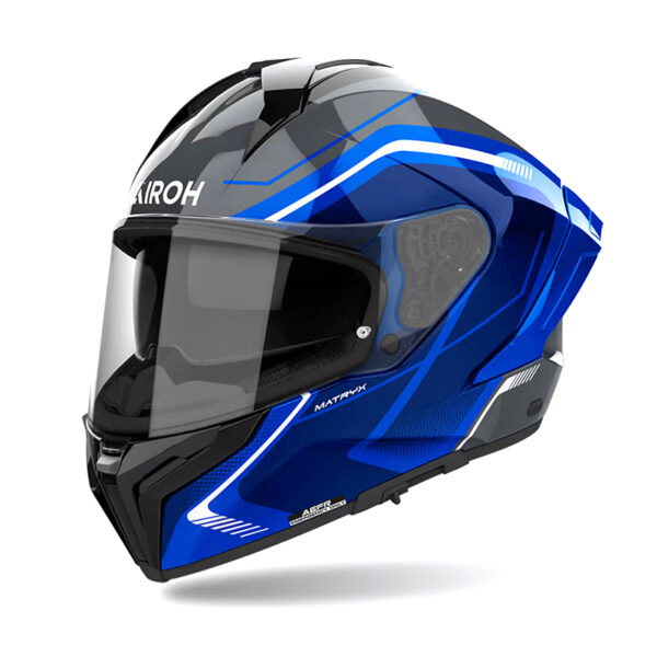 Airoh Matryx Wide Blue Gloss – Full-face μπλε κράνος ECE 22.06 με A3S