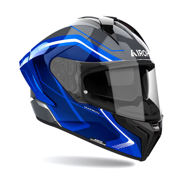 Airoh Matryx Wide Blue Gloss – Full-face μπλε κράνος ECE 22.06 με A3S