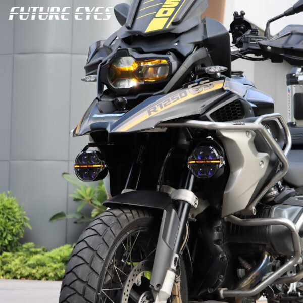 Προβολάκια Μηχανής LED FUTURE EYES X100 – Κίτρινο & Λευκό DRL με Flowing Εφέ