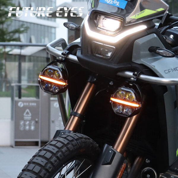 Προβολάκια Μηχανής LED FUTURE EYES X100 – Κίτρινο & Λευκό DRL με Flowing Εφέ