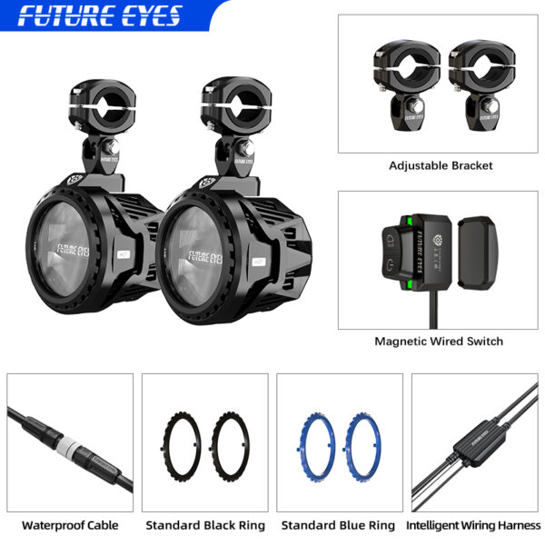 FUTURE EYES Προβολάκια Μηχανής LED PL40 – Υπερ-Υψηλής Ισχύος