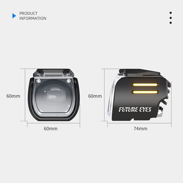 Προβολάκια Μηχανής LED FUTURE EYES UF1 VIPER – Κίτρινο DRL & Κάλυμμα