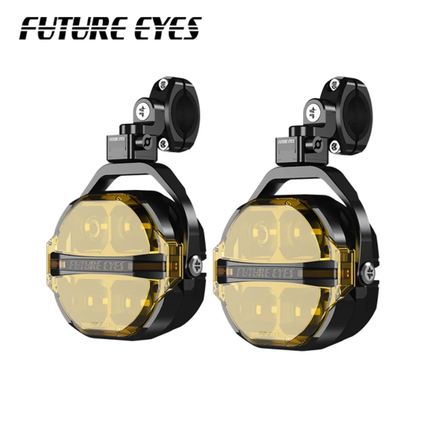 Προβολάκια Μηχανής LED FUTURE EYES X100 – Κίτρινο & Λευκό DRL με Flowing Εφέ