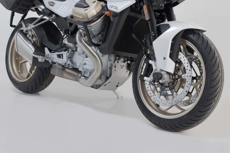 SW-MOTECH Ποδιά Αλουμινίου για Moto Guzzi V100 Mandello – Ασημί & Μαύρη Προστατευτική Ποδιά