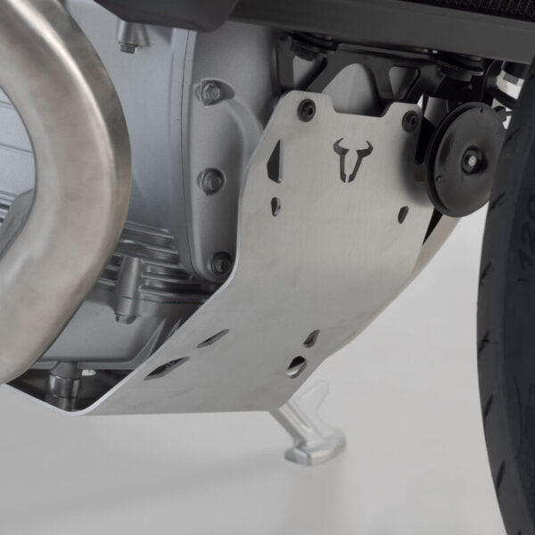 SW-MOTECH Ποδιά Αλουμινίου για Moto Guzzi V100 Mandello – Ασημί & Μαύρη Προστατευτική Ποδιά