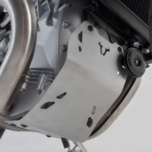 SW-MOTECH Ποδιά Αλουμινίου για Moto Guzzi V100 Mandello – Ασημί & Μαύρη Προστατευτική Ποδιά