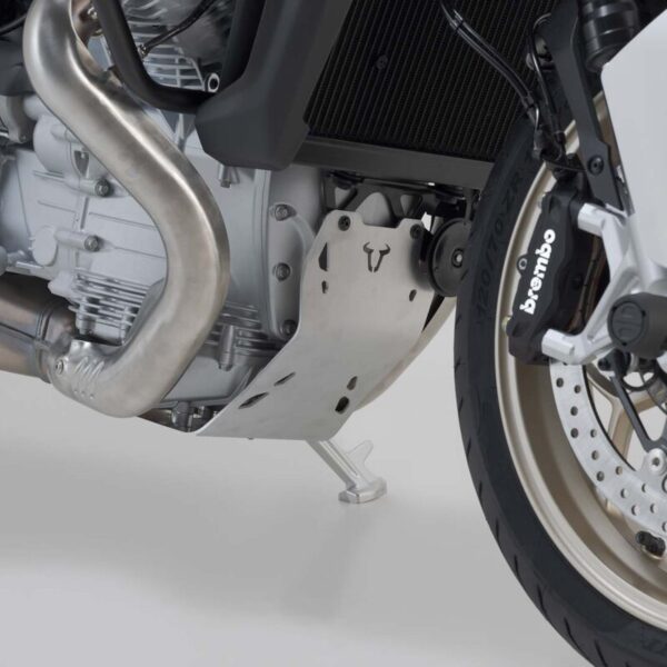 SW-MOTECH Ποδιά Αλουμινίου για Moto Guzzi V100 Mandello – Ασημί & Μαύρη Προστατευτική Ποδιά