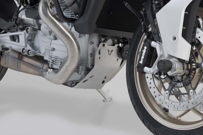 SW-MOTECH Ποδιά Αλουμινίου για Moto Guzzi V100 Mandello – Ασημί & Μαύρη Προστατευτική Ποδιά