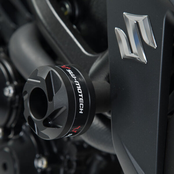 Μανιτάρια προστασίας SW-MOTECH για Yamaha MT-03 – μαύρα frame sliders με CNC βάση και πολυαμίδιο για προστασία πλαισίου