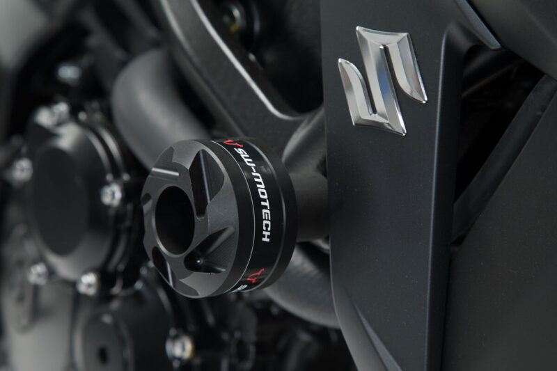 Μανιτάρια προστασίας SW-MOTECH για Yamaha MT-03 – μαύρα frame sliders με CNC βάση και πολυαμίδιο για προστασία πλαισίου