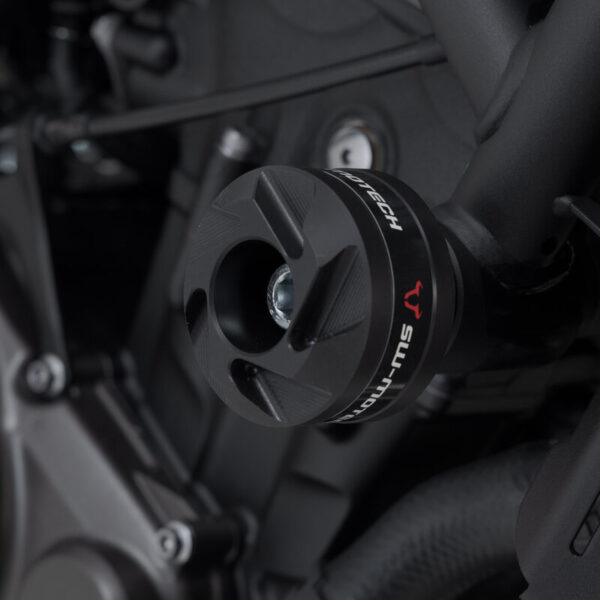 SW-MOTECH μαύρα μανιτάρια προστασίας για Yamaha XSR700 / XTribute με αλουμινένια βάση και κεφαλές πολυαμιδίου
