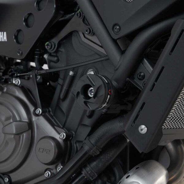 SW-MOTECH μαύρα μανιτάρια προστασίας για Yamaha XSR700 / XTribute με αλουμινένια βάση και κεφαλές πολυαμιδίου