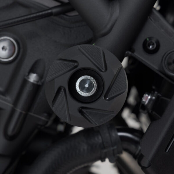 SW-MOTECH μαύρα μανιτάρια προστασίας για Yamaha XSR700 / XTribute με αλουμινένια βάση και κεφαλές πολυαμιδίου