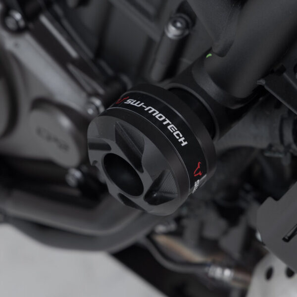 SW-MOTECH μαύρα μανιτάρια προστασίας για Yamaha XSR700 / XTribute με αλουμινένια βάση και κεφαλές πολυαμιδίου