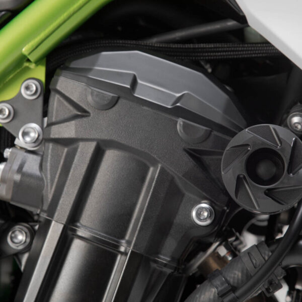 Μανιτάρια προστασίας SW-MOTECH για Kawasaki Z900 – μαύρα frame sliders με ατσάλινη βάση και κεφαλές πολυαμιδίου