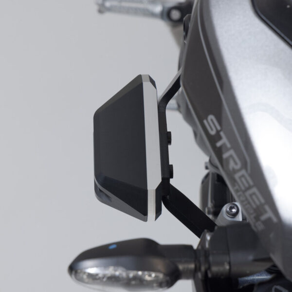 Μανιτάρια προστασίας SW-MOTECH σε μαύρο/ασημί για Triumph Street Triple 675 – πλαϊνή προστασία πλαισίου και κινητήρα